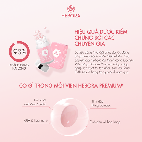 Viên uống hương tự thân Hebora Premium Sakura Damask Rose Nhật Bản 60 Viên