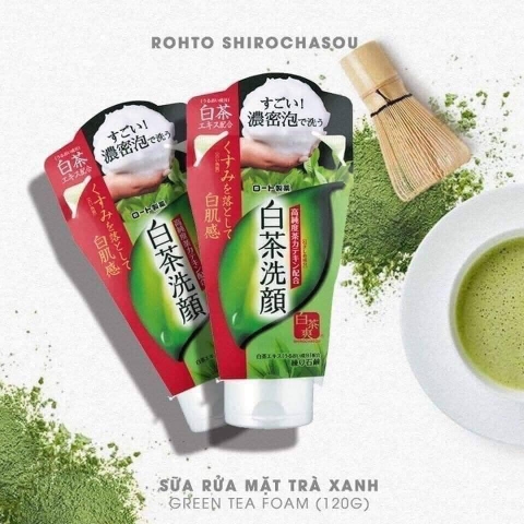Sữa Rửa Mặt Trà Xanh Rohto Shirochasou Nhật Bản 120g