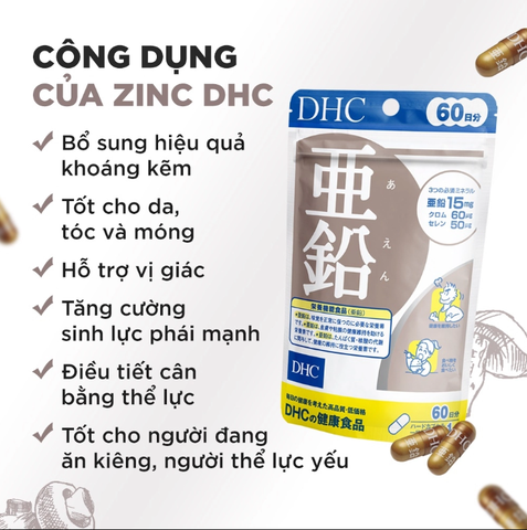 Combo Viên Uống DHC Mùi Hương Nồng Say 30 Ngày (Kẽm 30 Viên & Hoa Hồng 60 Viên)