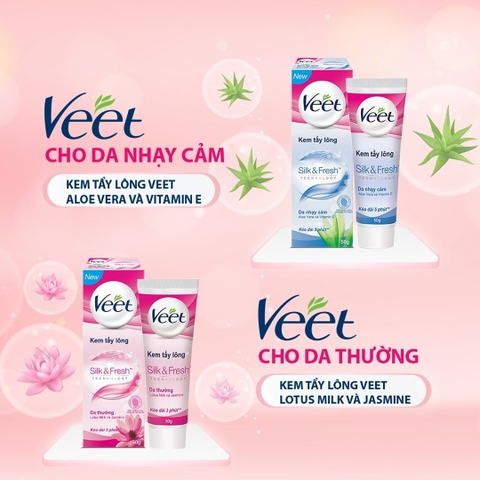 Kem Tẩy Lông Cho Da Thường Veet Silk Fresh 25g/50g