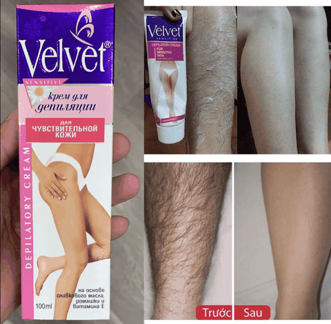 Kem Tẩy Lông Velvet Sensitive Nga 100ml - Tẩy Lông An Toàn, Hiệu Quả Cho Mọi Loại Da, Da Nhạy Cảm