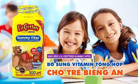 Kẹo Dẻo Bổ Sung Vitamin Tổng Hợp L’il Critters Gummy Vites 300 Viên Của Mỹ