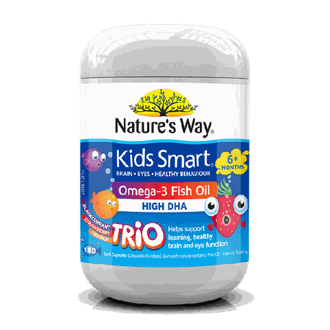 Kẹo mềm chứa dầu cá tự nhiên cho bé Nature's Way Kids Smart Omega 3 Fish Oil Trio 180 Capsules - Hàng Úc