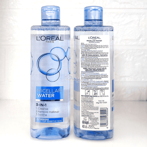 [Chính Hãng] Nước tẩy trang làm sạch, dưỡng ẩm cho mọi loại da L'Oreal 3-in-1 Micellar Water 400ml