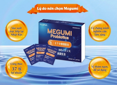 Bột Uống Men Vi Sinh FUJINA MEGUMI Probiotics Nhật Bản Hộp 15 Gói
