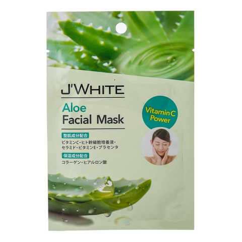 Mặt Nạ Dưỡng Da J'WHITE Facial Mask - Vitamin C Powder Chiết Xuất Lô Hội/Gạo/Thảo Mộc/Trà Xanh 25g Nhật Bản