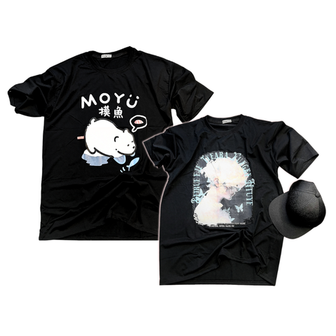 MS001 - MS006 Áo Thun Unisex Nam Nữ, Áo Thun Form Rộng Thời Trang In Hình Dễ Thương Freesize