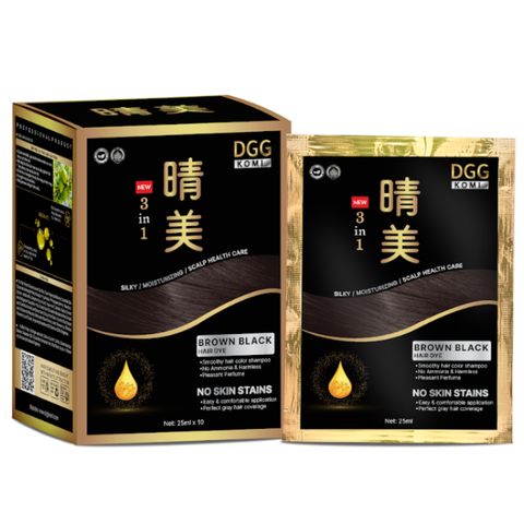[Chính Hãng] Lẻ 1 Gói Dầu Gội Phủ Bạc DGG Komi Việt Nam Công Nghệ Độc Quyền Nhật Bản Nhuộm Tóc Thảo Dược 25ml