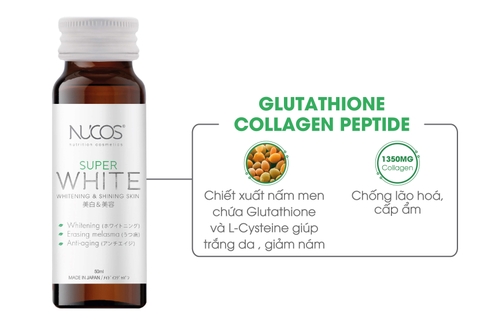 Collagen Uống Trắng Da Mờ Thâm Nám Nucos Super White 50Ml X 10 Chai