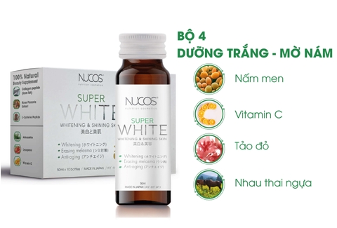 Collagen Uống Trắng Da Mờ Thâm Nám Nucos Super White 50Ml X 10 Chai