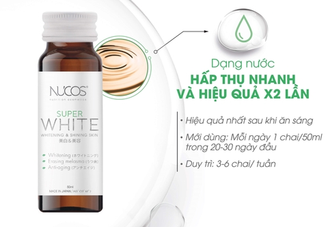 Collagen Uống Trắng Da Mờ Thâm Nám Nucos Super White 50Ml X 10 Chai