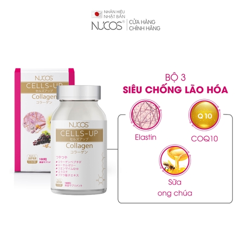 Viên Uống Collagen Chống Lão Hóa Đẹp Da Nucos Cells Up 180 Viên