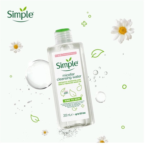 Nước Tẩy Trang Simple Dành Cho Da Nhạy Cảm Kind To Skin Micellar Cleansing Water 200ml