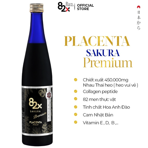 Nước Uống Tinh Chất Nhau Thai Placenta 82x Sakura Premium 450000mg Nhật Bản 500ml