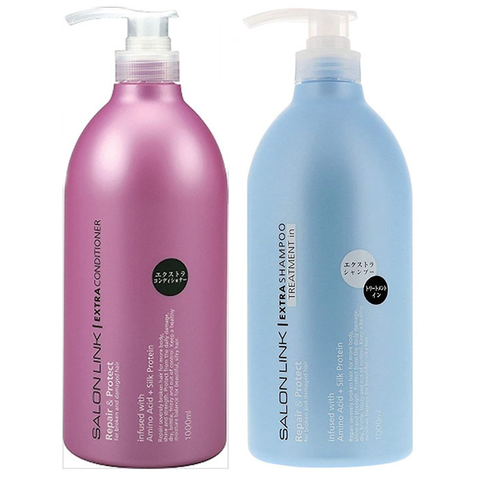 Combo Dầu Gội - Dầu Xả Nhật Không Chứa Silicone Salon Link Dùng Cho Tóc Khô Hư Tổn