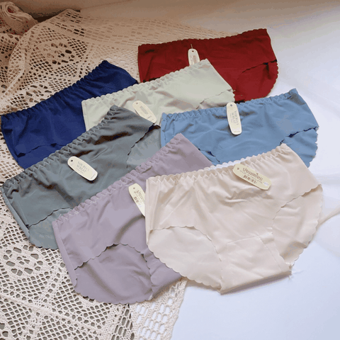 [Mã S06] Quần lót nữ thun lạnh mềm mại viền lượn sóng freesize dưới 55kg (Giao màu ngẫu nhiên)