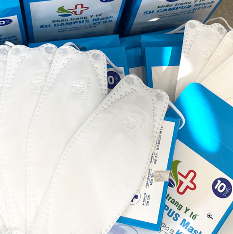 Hộp 10 cái khẩu trang 4 lớp KF94 Campus (màu ngẫu nhiên)