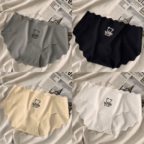 [S26] Quần Lót Nữ Thun Lạnh Hình Gấu Cute Chất Su Mát Không Lộ Viền Đáy Kháng Khuẩn Co Dãn Tốt 008