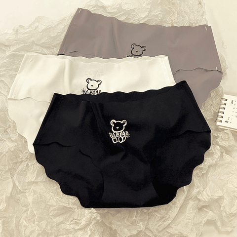 [S26] Quần Lót Nữ Thun Lạnh Hình Gấu Cute Chất Su Mát Không Lộ Viền Đáy Kháng Khuẩn Co Dãn Tốt 008