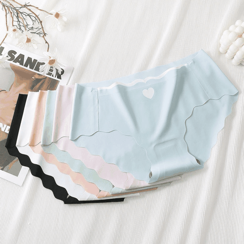 [Mã S11] Combo 10 Quần Lót Nữ Đúc Su Hình Tim Lượn Sóng Thun Lạnh Mỏng Nhẹ Tàng Hình (GIAO MÀU NGẪU NHIÊN)