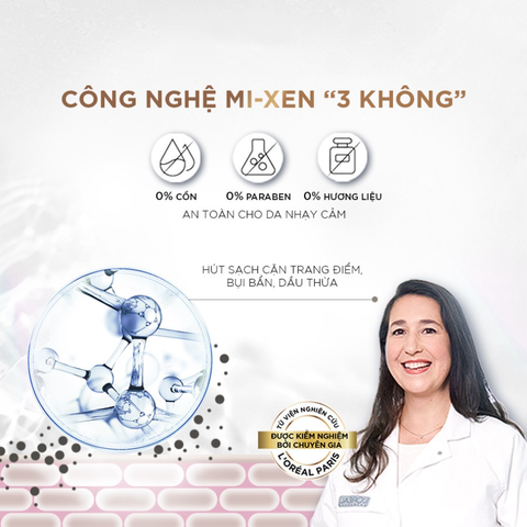 [Chính Hãng] Nước tẩy trang làm sạch, dưỡng ẩm cho mọi loại da L'Oreal 3-in-1 Micellar Water 400ml
