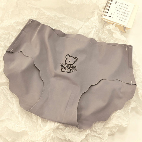 [S26] Quần Lót Nữ Thun Lạnh Hình Gấu Cute Chất Su Mát Không Lộ Viền Đáy Kháng Khuẩn Co Dãn Tốt 008