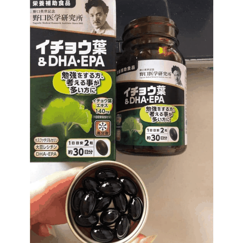 Viên uống bổ não DHA EPA Ginkgo Noguchi Nhật Bản 60 viên giúp đầu óc minh mẫn, tăng cường tuần hoàn não