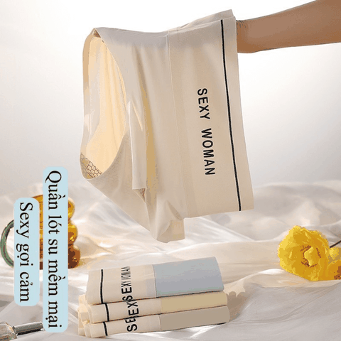 [S25] Quần Lót Nữ Đúc Su Lụa Lạnh Tàng Hình Cạp Cao Gen Bụng Thoáng Khí SEXY WOMAN