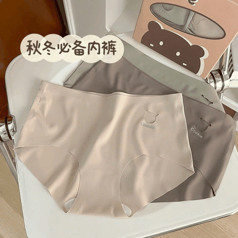 [Mã S12] Set 4 Quần Lót Su Full Hộp Gấu Cookie Cao Cấp, Quần Chip Nữ Su Lạnh Kháng Khuẩn Nâng Mông