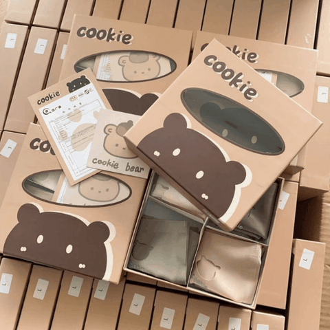 [Mã S12] Set 4 Quần Lót Su Full Hộp Gấu Cookie Cao Cấp, Quần Chip Nữ Su Lạnh Kháng Khuẩn Nâng Mông