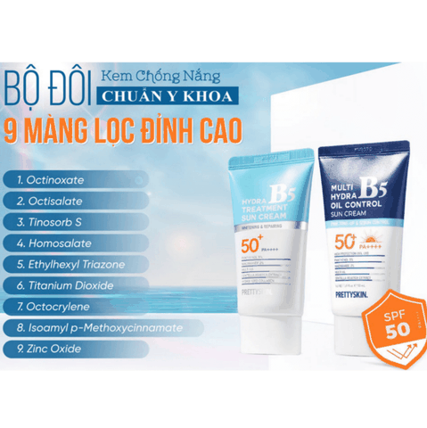 Kem Chống Nắng Pretty Skin Multi Hydra B5 Oil Control Sun Cream SPF 50+/PA++++ - Phục Hồi Dưỡng Trắng Dành Cho Da Dầu