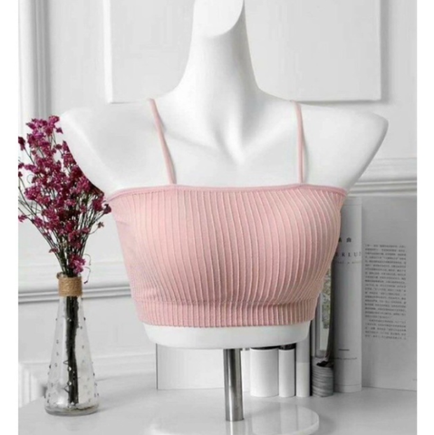 [A07] Áo Lót Quây, Áo Ngực Áo Bra Áo Ống 2 Dây Cotton Gân Tăm Có Mút Ngực Tháo Rời Freesize Từ 35-55kg