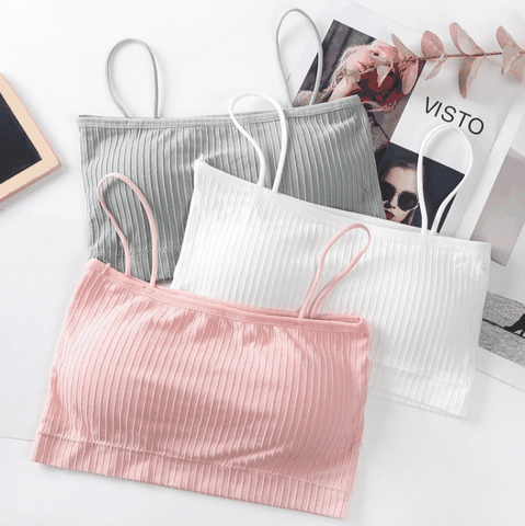 [A07] Áo Lót Quây, Áo Ngực Áo Bra Áo Ống 2 Dây Cotton Gân Tăm Có Mút Ngực Tháo Rời Freesize Từ 35-55kg