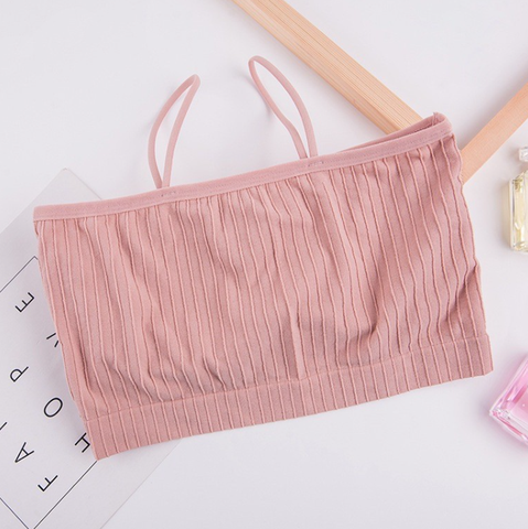 [A07] Áo Lót Quây, Áo Ngực Áo Bra Áo Ống 2 Dây Cotton Gân Tăm Có Mút Ngực Tháo Rời Freesize Từ 35-55kg