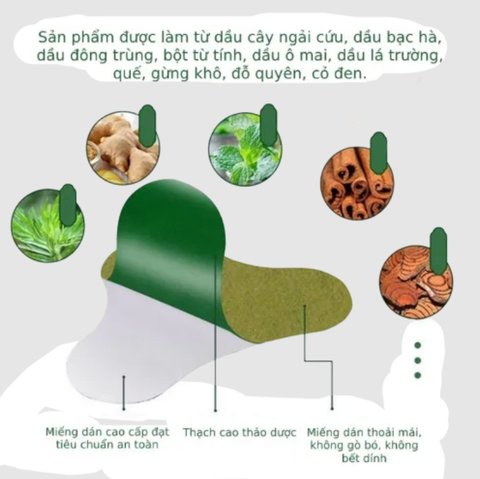 Hộp 12 Miếng Dán Ngải Cứu Vai Gáy Giảm Đau Cổ Vai Gáy