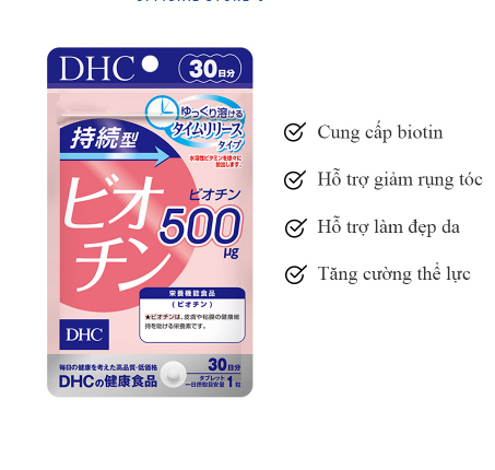 Combo Viên Uống DHC Tóc Chắc Khoẻ - Giảm Gãy Rụng 30 Ngày (Kẽm 30v & Biotin 30v)