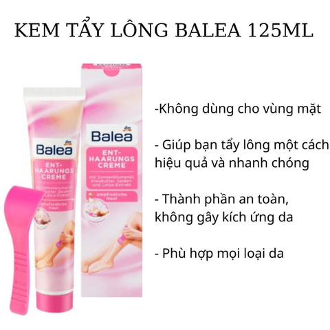Combo Kem Tẩy Lông Và Kem Dưỡng Sau Tẩy Lông Balea Đức Làm Dịu Da An Toàn Lành Tính