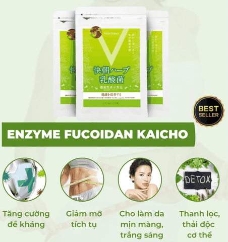 Viên Uống Giảm Gân Enzyme Fucoidan Kaicho 124 Viên