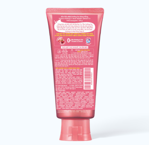 Sữa rửa mặt Senka Perfect Whip Nhật Bản 120g giúp sáng da, mờ thâm, chống lão hóa, giảm mụn