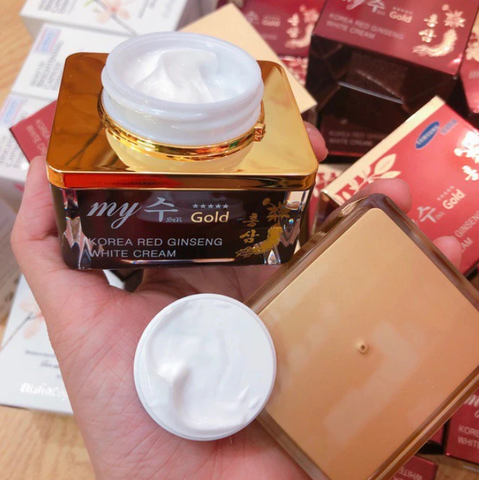 Kem Sâm Đỏ Hàn Quốc My Gold Korea Red Ginseng Aqua Wrinkle & Whitening Cream 50ml