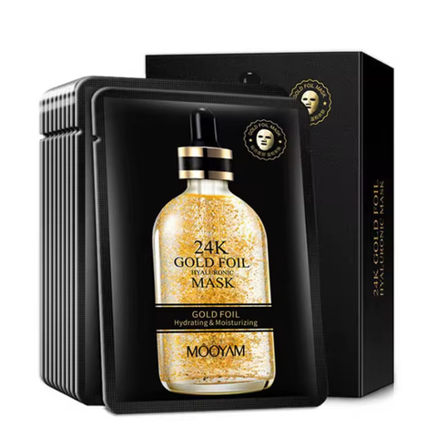 [Combo 10] Mặt nạ tinh chất vàng Veze Gold Hyaluronic Acid Facial Mask dưỡng trắng, cấp ẩm, tăng đàn hồi cho da 25g