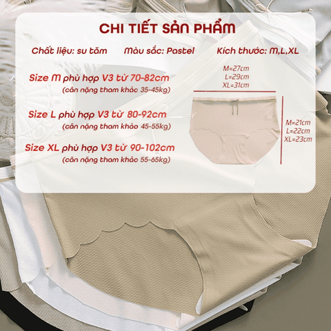 [Mã S03] Quần Lót Nữ Đúc Su Thun Lạnh Cao Cấp Đính Nơ Chất Liệu Mềm Mịn Thoáng Mát