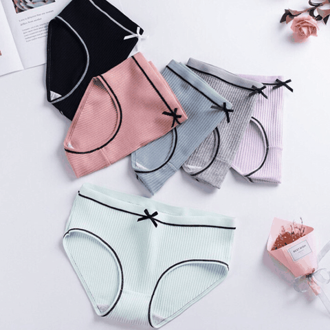 [Mã S01] Quần Lót Nữ Gân Tăm Gắn Nơ Dễ Thương Thông Hơi Mềm Mại Co Giãn 4 Chiều