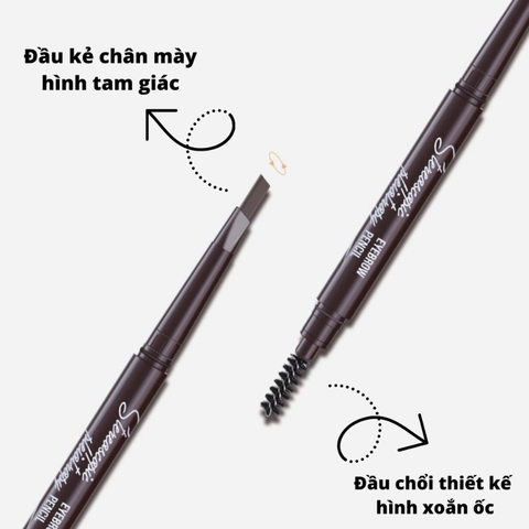 Chì kẻ mày 2 đầu MYONLY Eyebrow Pencil tiện lợi siêu mảnh lâu trôi 0.35g