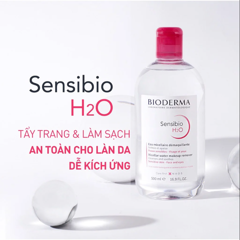Nước Tẩy Trang Bioderma Dành Cho Da Dầu, Da Nhạy Cảm Sensibio/Sébium H2O 500ml