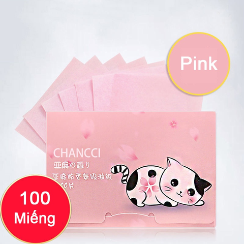Giấy Thấm Dầu CHANCCI Hộp 100 Miếng Giúp Vệ Sinh Dầu Nhờn Thừa Trên Da Mặt Nhỏ Gọn Tiện Lợi