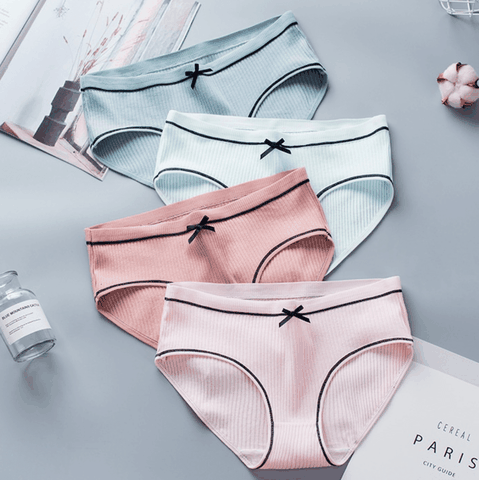 [Mã S01] Quần Lót Nữ Gân Tăm Gắn Nơ Dễ Thương Thông Hơi Mềm Mại Co Giãn 4 Chiều