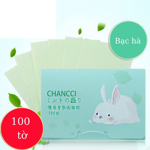 Giấy Thấm Dầu CHANCCI Hộp 100 Miếng Giúp Vệ Sinh Dầu Nhờn Thừa Trên Da Mặt Nhỏ Gọn Tiện Lợi