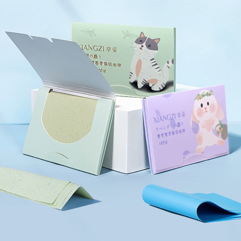 Giấy Thấm Dầu CHANCCI Hộp 100 Miếng Giúp Vệ Sinh Dầu Nhờn Thừa Trên Da Mặt Nhỏ Gọn Tiện Lợi