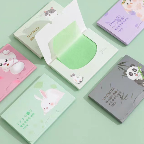 Giấy Thấm Dầu CHANCCI Hộp 100 Miếng Giúp Vệ Sinh Dầu Nhờn Thừa Trên Da Mặt Nhỏ Gọn Tiện Lợi